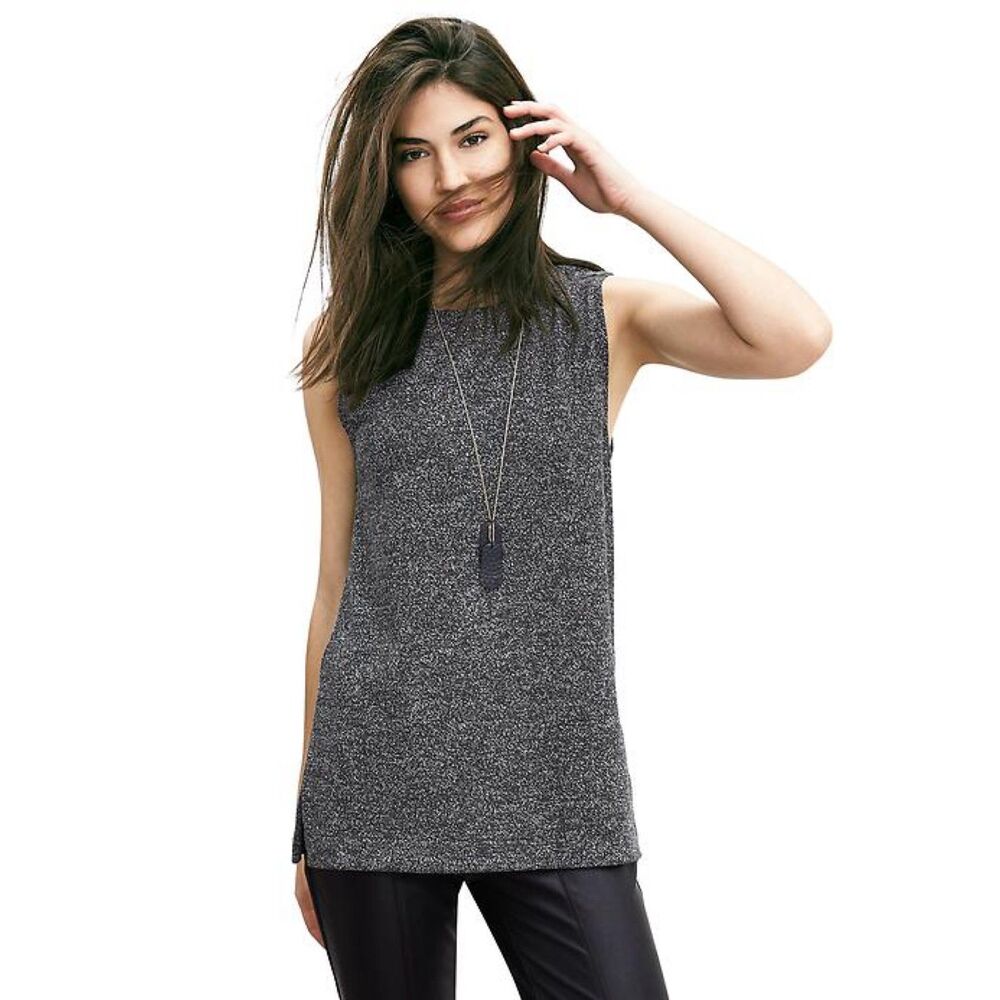 Banana Republic Textured Tunic Tank in Dark Charcoal